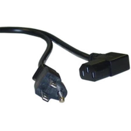 Cable Wholesale CableWholesale 10W1-06203 3 ft. 10A 18 AWG Right Angle Computer & Monitor Power Cord - NEMA 5-15P to Right Angle C13; Black 10W1-06203